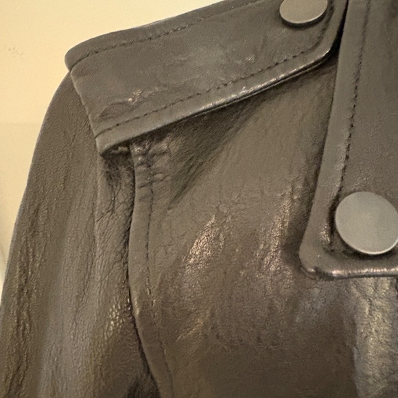 Banana Republic Black Lamb Leather Moto Jacket Small Pristine Condition - Picture 6 of 10